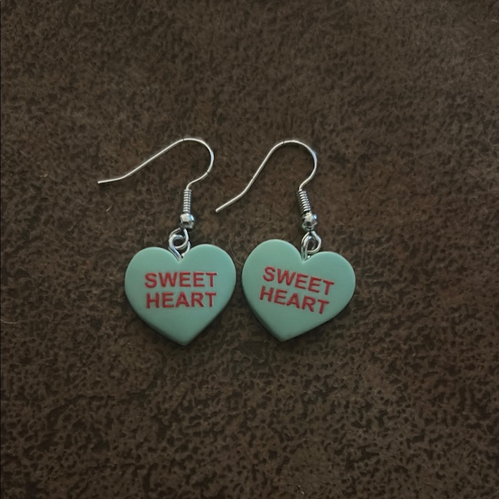Sweet Heart Green Earrings